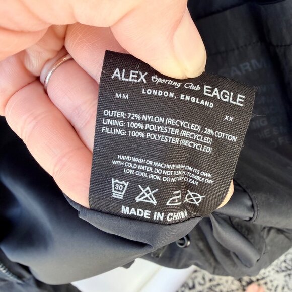 Alex Eagle Sporting Club The Richmond Puffer Jacket Men’s Size S Navy - Picture 14 of 16